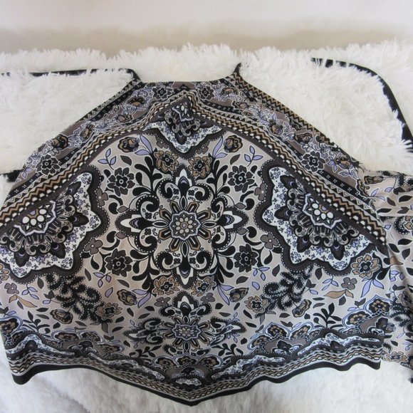 Kona Sol Halter Tankini Bikini Swim Top Black Floral Print Size Small - Picture 6 of 9